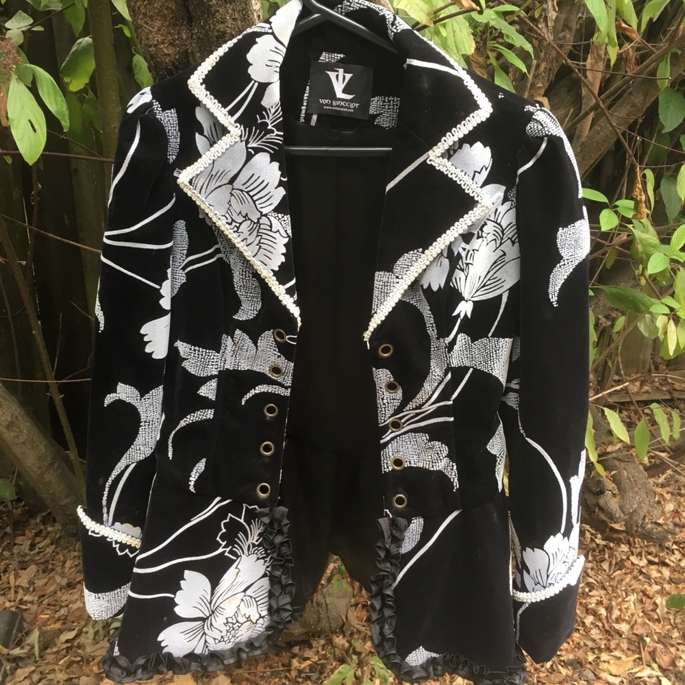 Corset Velvet Coat with Lace-up Front